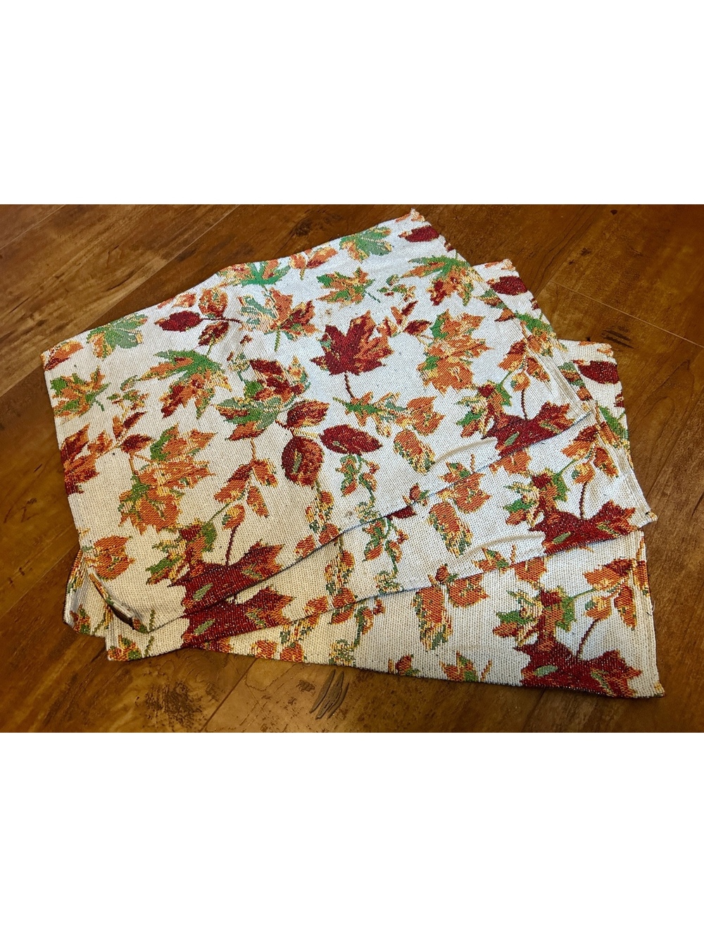 Set of 3 Autumn Leaf Patterned Table Placemats